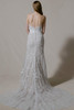 Morilee Lysette gown back view without bow showing fitted silhouette and lace detail