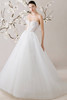 Morilee Odette wedding gown front view with plunging sweetheart neckline and ball gown skirt