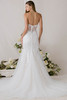 Morilee Lysander gown back view with sheer corset back and lace train