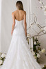 Morilee Menages gown back view with lace train and fitted shape