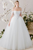 Morilee Virtuoso wedding gown front view with scoop neckline and ball gown silhouette