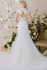 Morilee Lumiere gown back view with tulle train and fitted silhouette