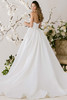 Morilee Balance gown back view with lace-up corset and full overskirt