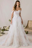 Morilee Melodie wedding gown front view with strapless sweetheart neckline and A-line skirt