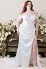 Morilee Canna plus size full view with slit and flowing silhouette