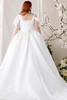 Morilee Marliia plus size ball gown back view with lace-up corset and train