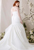 Morilee Wynn plus size mermaid gown back view with train and button detail