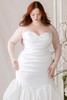 Morilee Wynn plus size bodice detail with sweetheart neckline and draping