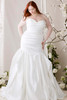 Morilee Wynn plus size mermaid gown front view with ruched bodice and satin skirt