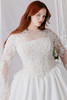 Morilee Jasper plus size bodice detail with illusion lace overlay and beading