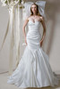 Morilee Nomi wedding gown front view with strapless ruched bodice and mermaid silhouette