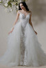 Morilee Ciandra wedding gown front view with illusion neckline and lace appliqué