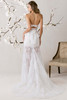 Morilee Aloura gown back view with keyhole detail and lace train