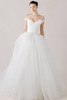 Morilee Lucienne wedding dress ivory front view with off shoulder neckline and tulle skirt