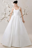 Morilee Kitri wedding dress front view with scoop neckline and satin ball gown skirt