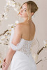 Morilee Plie gown with detachable off the shoulder tulle sleeves