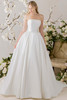 Morilee Allegro full skirt view with box pleats and structured Mikado fabric