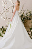 Morilee Coryphee ball gown back view with sheer embroidered back and button detail