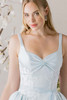 Morilee Karinska bodice detail with floral appliqué and sweetheart neckline