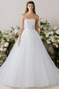 Morilee Pirouette wedding gown front view with strapless straight neckline and full tulle skirt