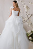 Morilee Huda wedding gown front view with scoop neckline and full organza ball gown skirt