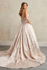 Maggie Sottero Derrick Marie wedding gown back view full skirt jacquard train