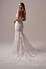 Maggie Sottero Malone wedding gown back view scalloped lace train V-back