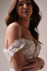Maggie Sottero Natalie wedding gown bodice detail illusion corset lace neckline