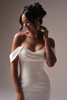 Maggie Sottero Odette wedding gown bodice detail ruched satin sweetheart neckline