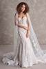 Maggie Sottero Ortensia wedding gown front view mermaid lace strapless neckline