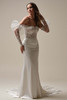 Maggie Sottero Persephone wedding gown front view with lace sleeves
