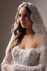 Maggie Sottero Takera wedding gown close up lace veil detail