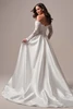 Maggie Sottero Takera Lane wedding gown back view Mikado skirt button train