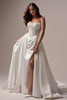 Maggie Sottero Takera Lane wedding gown front view slit ball gown skirt