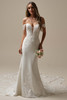 Maggie Sottero Yara wedding gown front view sheath crepe lace bodice