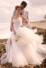 Maggie Sottero Yurianna wedding gown front view ball gown pleated tulle tiers