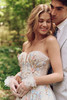 Maggie Sottero Zephyrine wedding gown bodice detail colorful floral lace corset