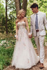 Maggie Sottero Zephyrine wedding gown front view A-line floral lace bodice