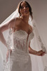 Maggie Sottero Belladonna wedding gown bodice detail illusion lace corset