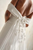 Maggie Sottero Giselle wedding gown back detail shoulder wrap lace