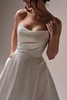Maggie Sottero Radiance wedding gown bodice detail strapless scoop neckline with asymmetrical draping