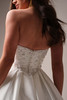 Maggie Sottero Tenille wedding gown back bodice detail with pearl embellishment and corset structure