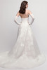 Watters Locket Verona wedding gown back view with chapel train and zipper closure