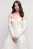Watters Locket Verona lace bridal gown with sweetheart neckline and detachable sleeves