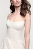 Watters Locket Vera lace wedding gown close-up with scoop neckline and corset bodice