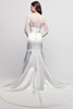 Watters Locket Lipa bridal gown back view with lace underlay and cathedral train