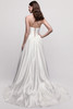 Watters Locket Carina wedding gown back view with satin train and lace-up back