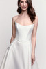 Watters Locket Nectarine wedding gown close-up with modern scoop neckline and Basque waist