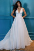 Watters Locket Begonia wedding gown with sleeveless crepe bodice and flowing organza skirt