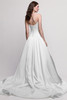 Watters Locket Lark off-white bridal gown back view with low scoop back and satin train